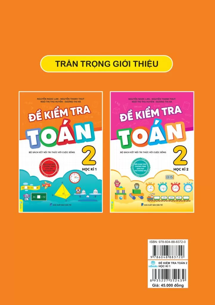 ĐỀ KIỂM TRA TOÁN LỚP 2 - HỌC KÌ 1 (Bộ sách Kết nối tri thức với cuộc sống)